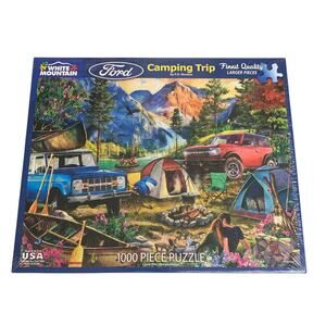 Ford Camping Trip Jigsaw Puzzle 1000 Pieces White Mountain Broncos Canoes New